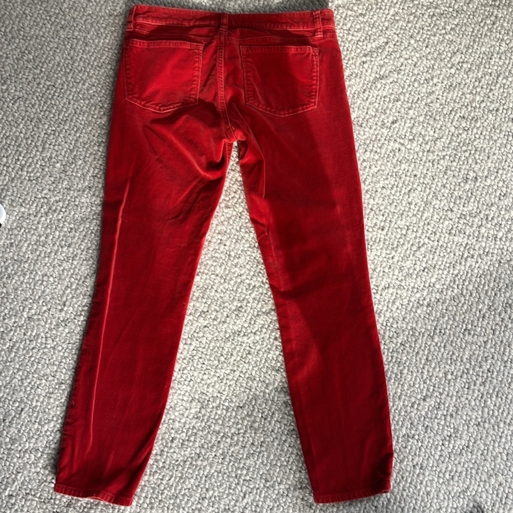 J.Crew size 27 Red Velour Toothpick Jeans - Picture 5 of 6